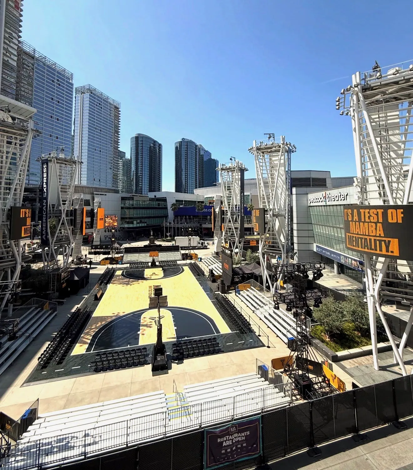 Temporary basketball venue seating