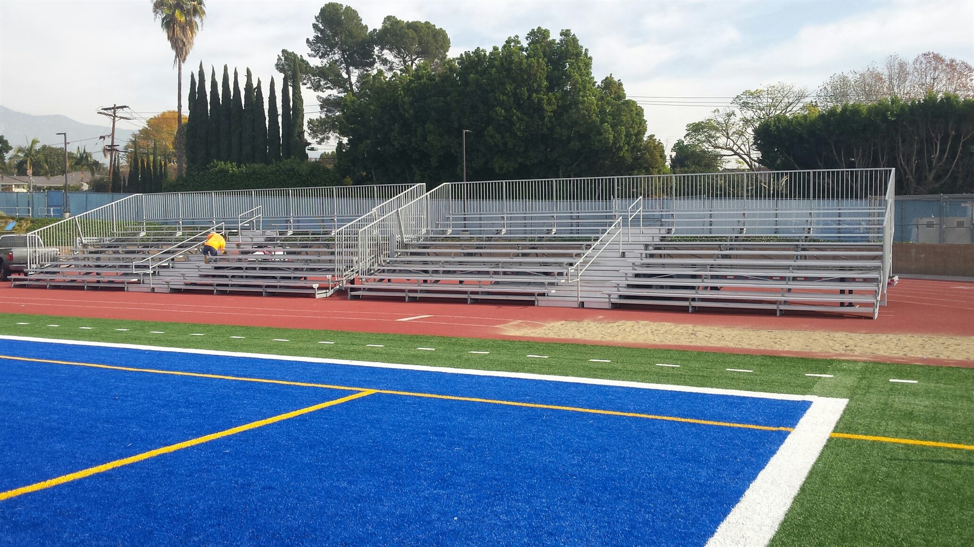 Permanent aluminum grandstands at San Marino High School